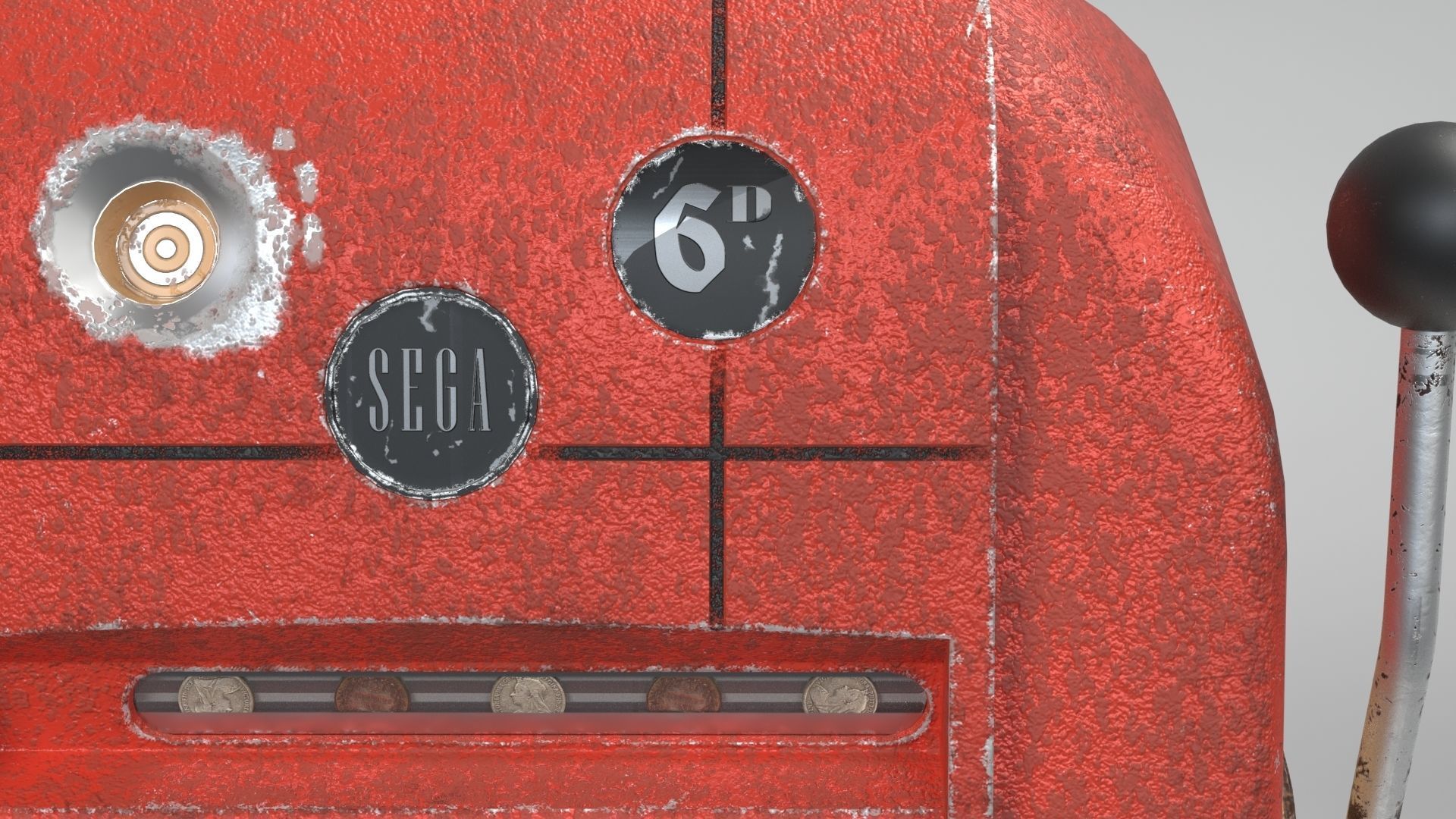 Vintage Slot Fruit Machine Low-poly 3D model_17