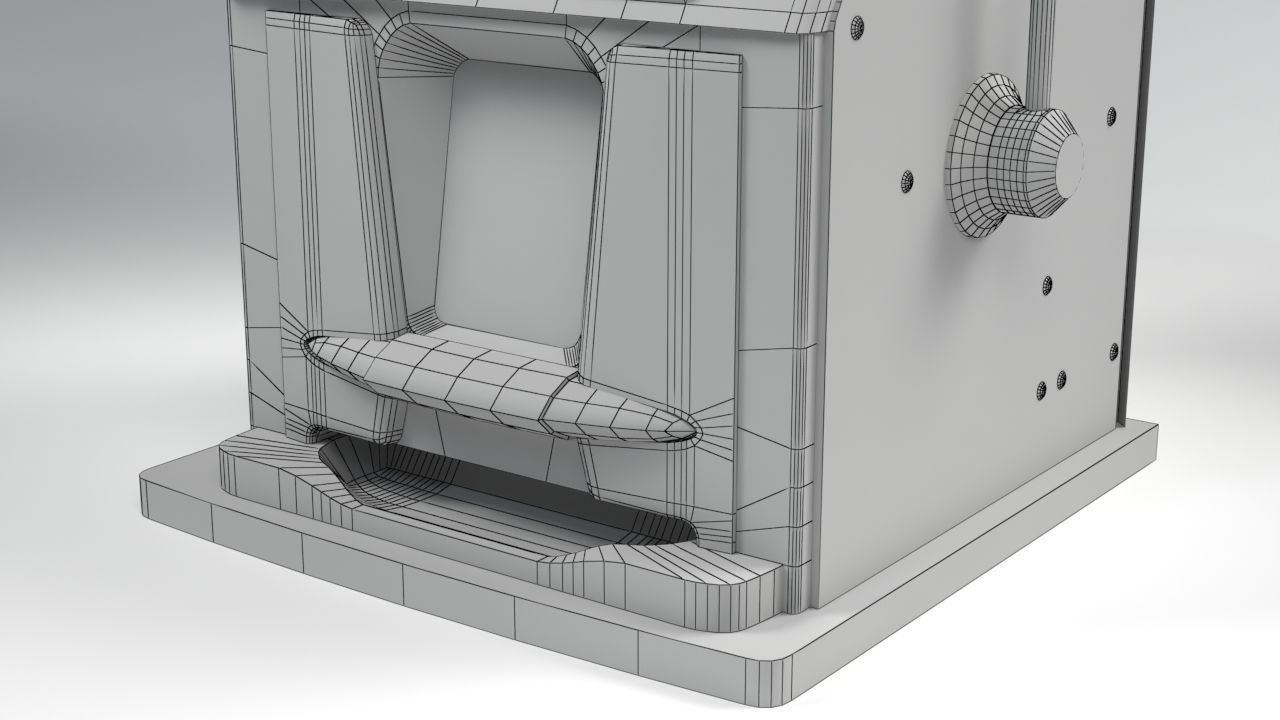 Vintage Slot Fruit Machine Low-poly 3D model_14