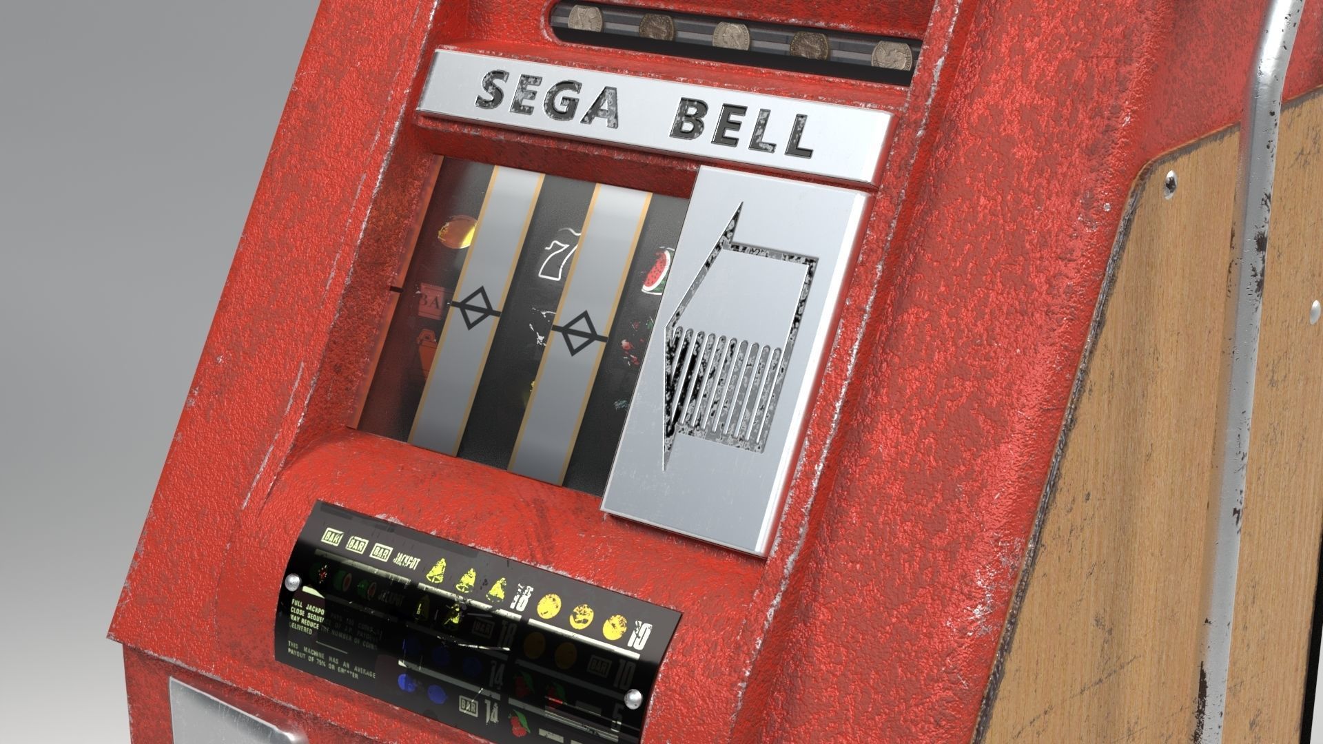 Vintage Slot Fruit Machine Low-poly 3D model_11