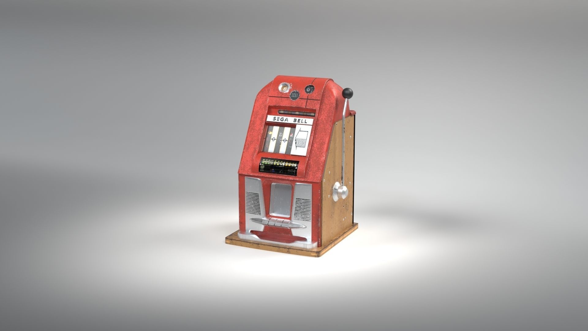 Vintage Slot Fruit Machine Low-poly 3D model_25