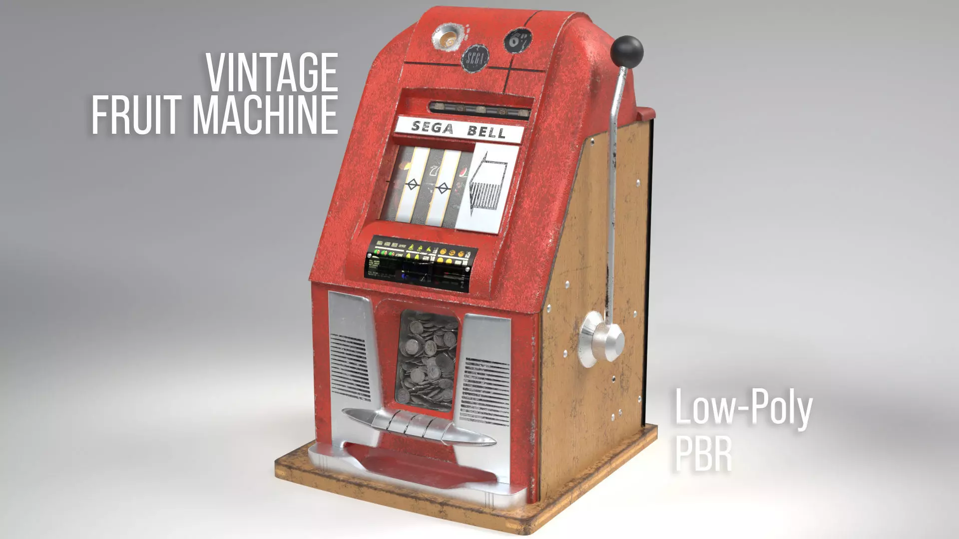 Vintage Slot Fruit Machine Low-poly 3D model_0