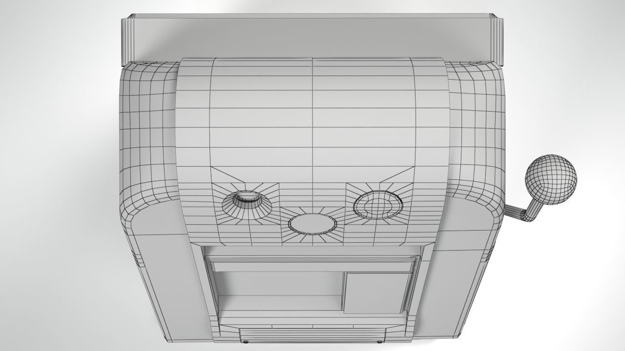 Vintage Slot Fruit Machine Low-poly 3D model_20