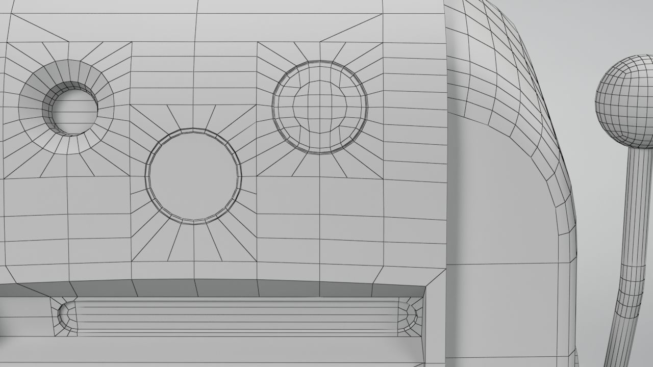 Vintage Slot Fruit Machine Low-poly 3D model_18