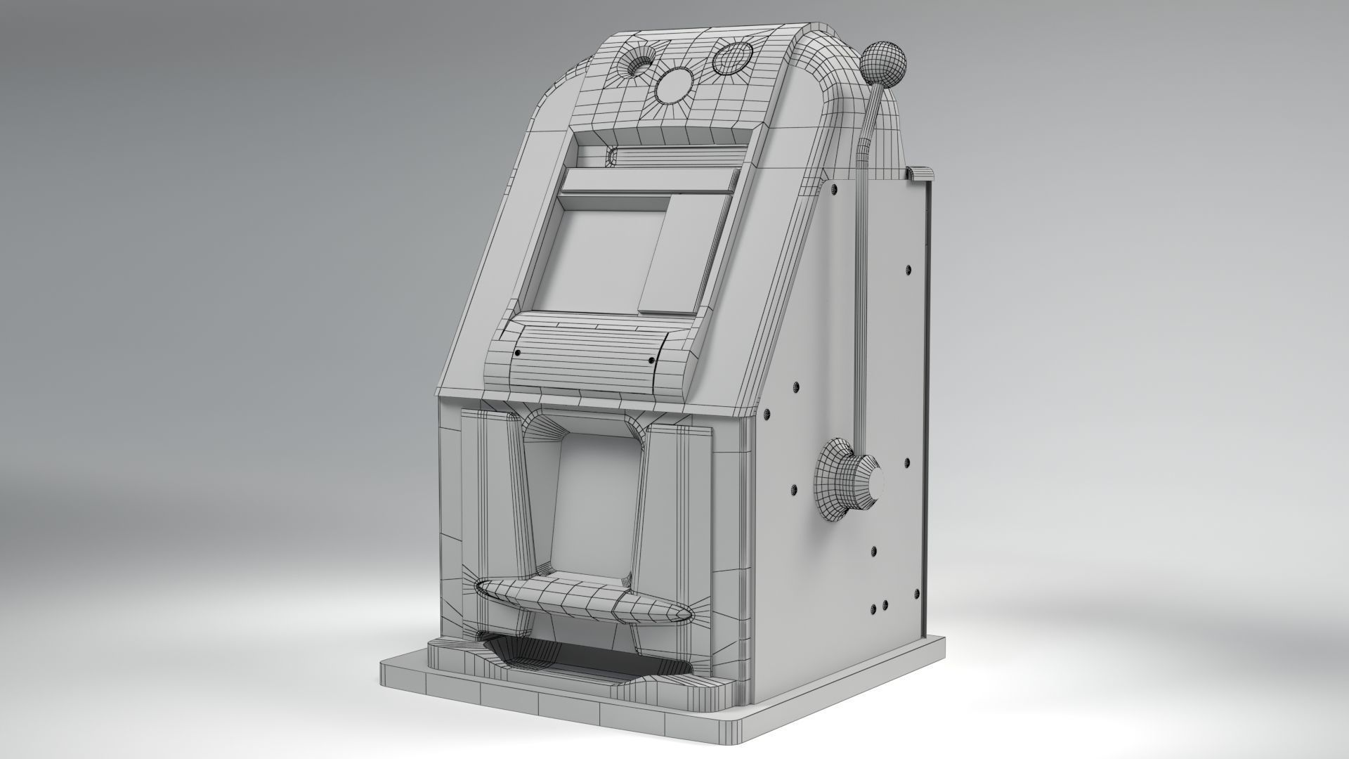 Vintage Slot Fruit Machine Low-poly 3D model_2