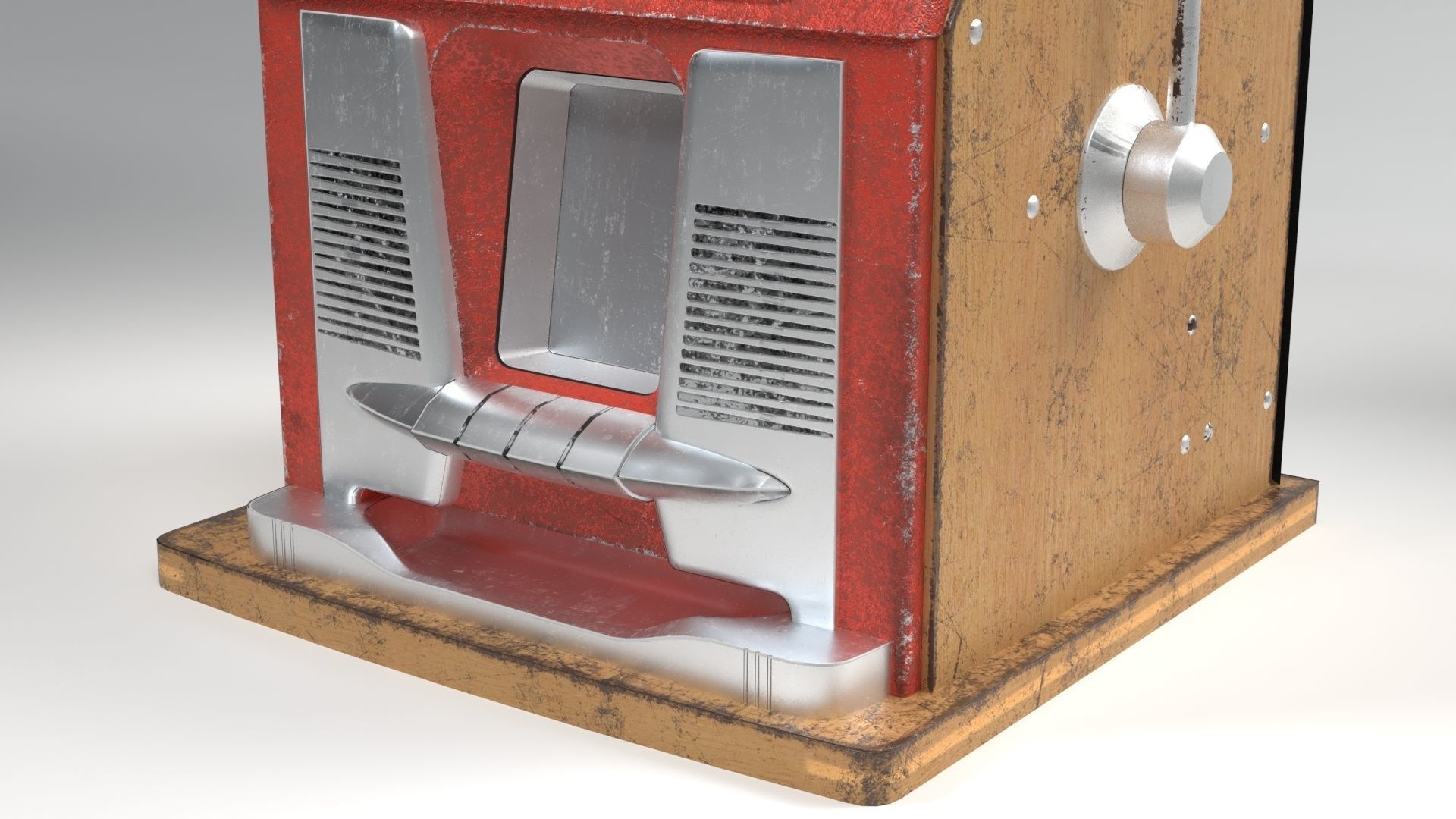 Vintage Slot Fruit Machine Low-poly 3D model_13