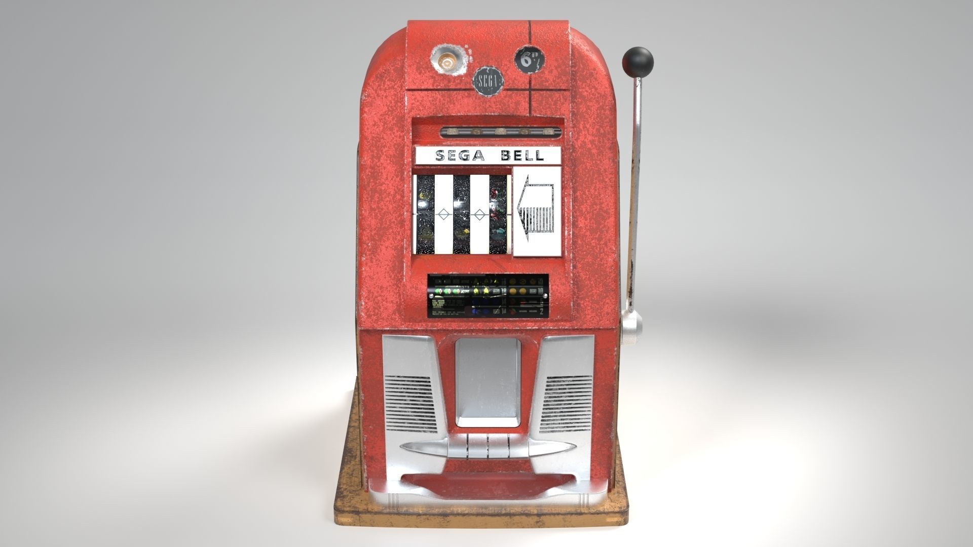 Vintage Slot Fruit Machine Low-poly 3D model_3
