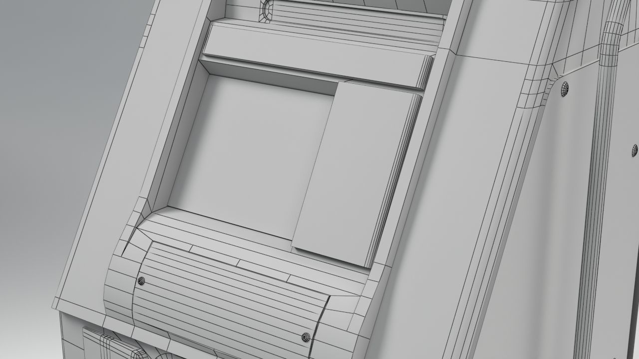 Vintage Slot Fruit Machine Low-poly 3D model_12