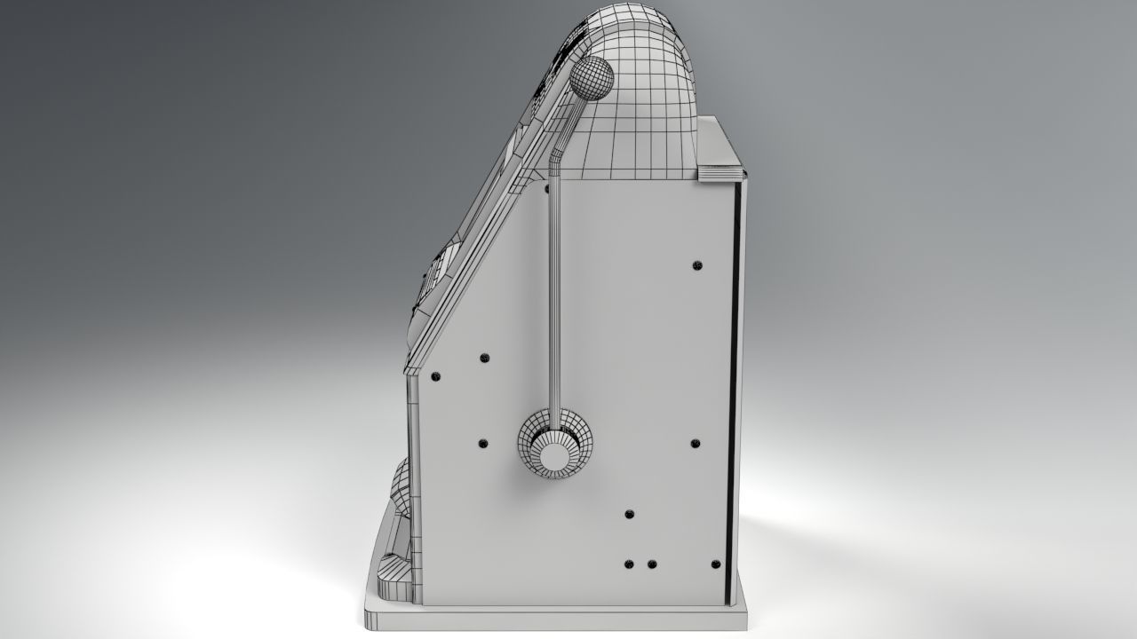 Vintage Slot Fruit Machine Low-poly 3D model_8