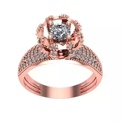 Ring Solitaire Diamond High quality CSS 005 3D print model