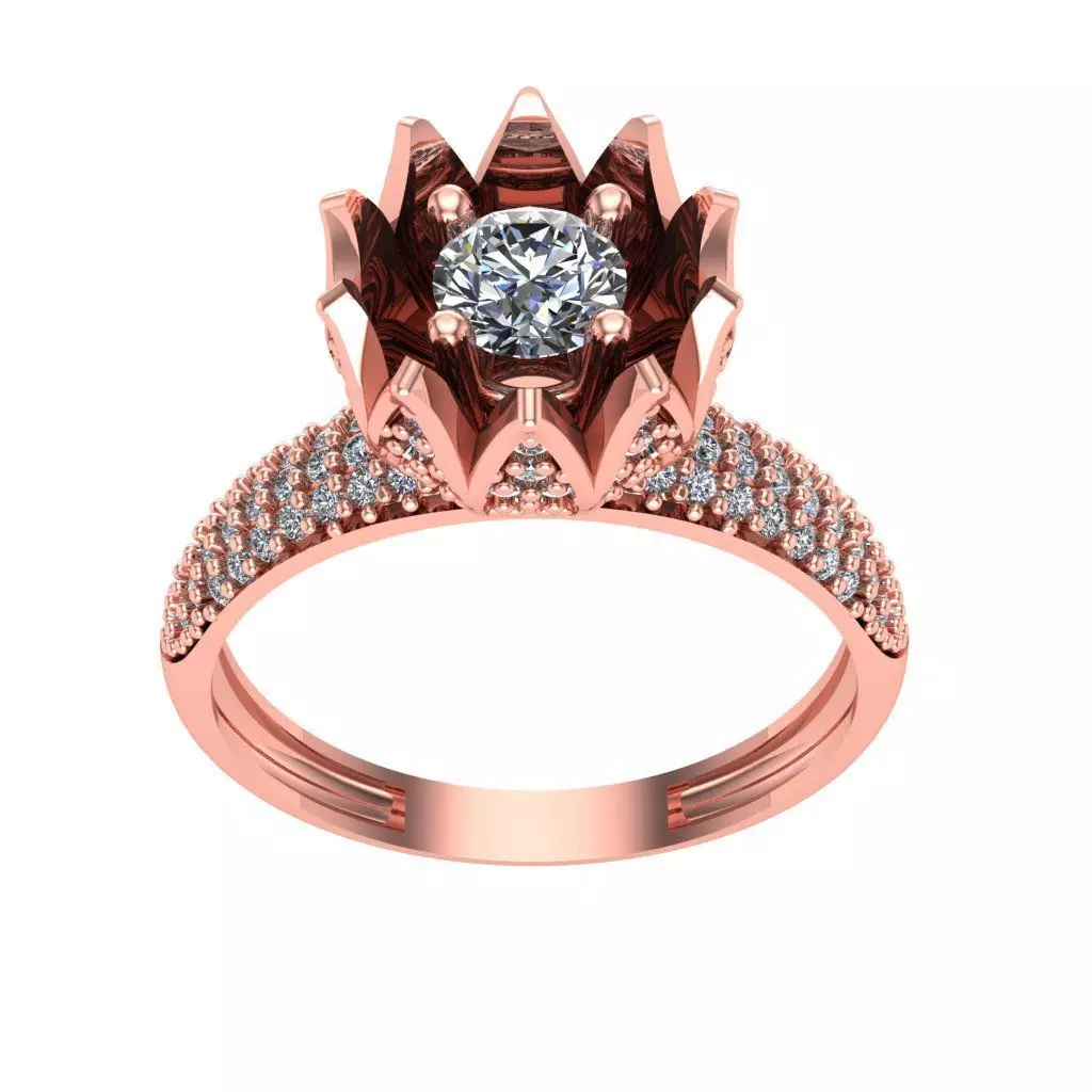 Ring Solitaire Diamond High quality CSS 006 3D print model_0