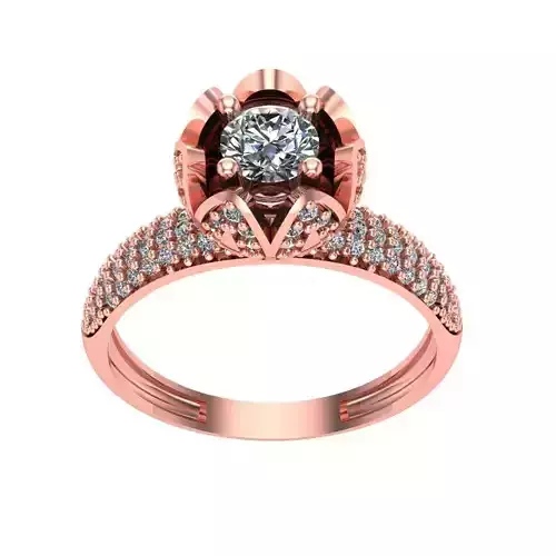 Ring Solitaire Diamond High quality CSS 008 3D print model