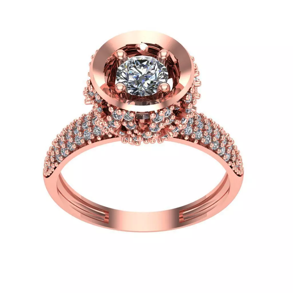 Ring Solitaire Diamond High quality CSS 009 3D print model_0