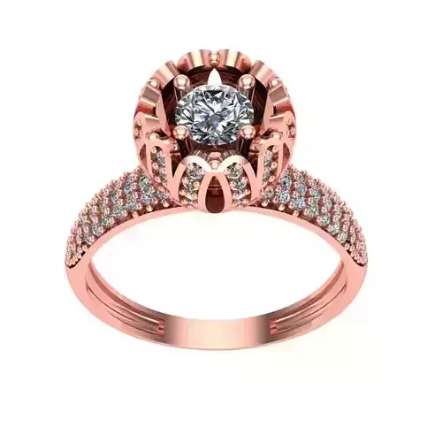 Ring Solitaire Diamond High quality CSS 010 3D print model