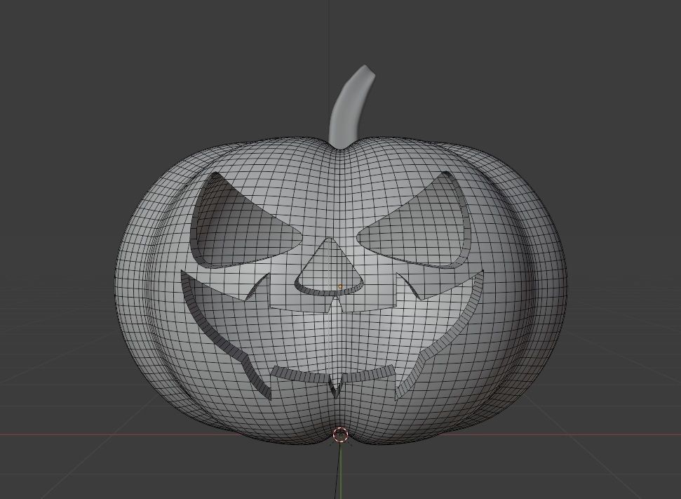 Halloween Pumpkin head ghost -Jack-o-lantern 3D model low-poly Low-poly 3D model_4