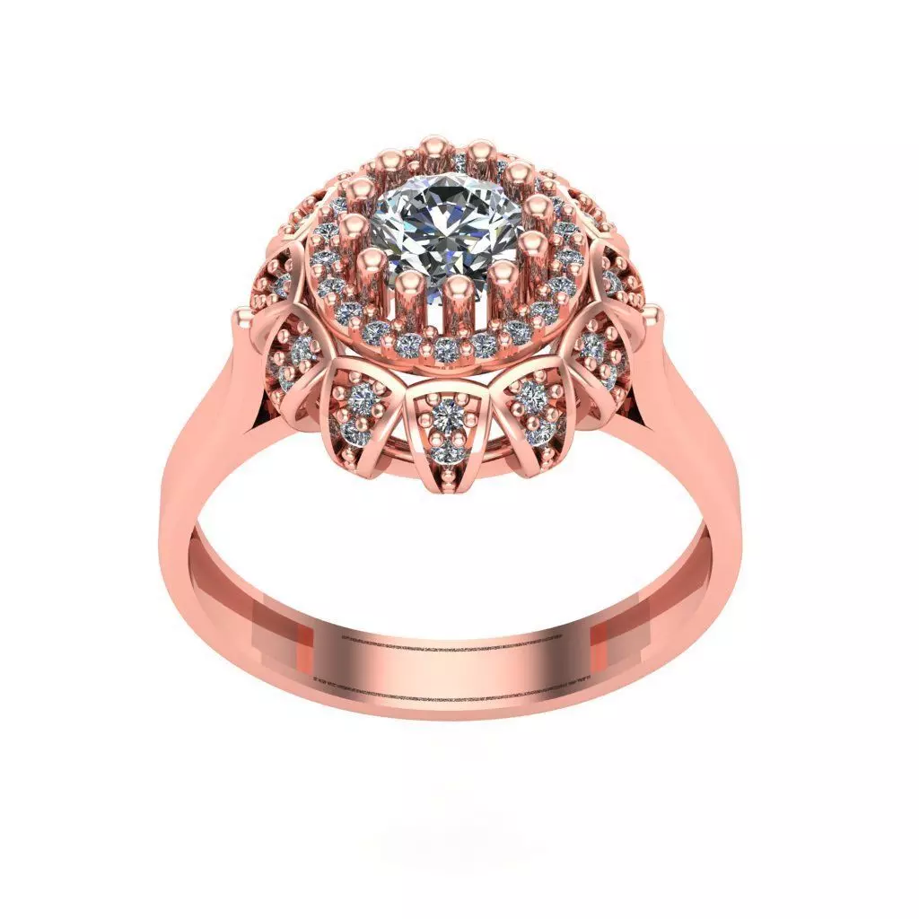 Ring Solitaire Diamond High quality CSS 013 3D print model_0