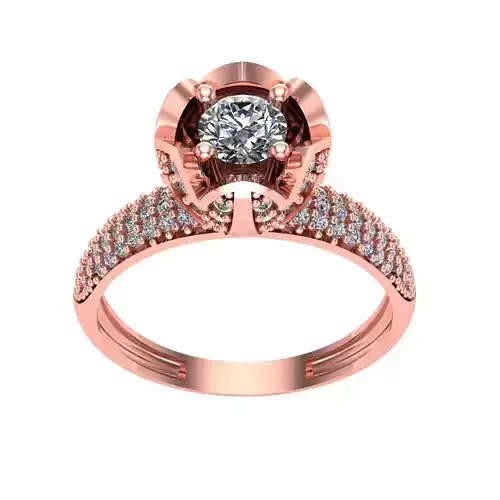 Ring Solitaire Diamond High quality CSS 015 3D print model