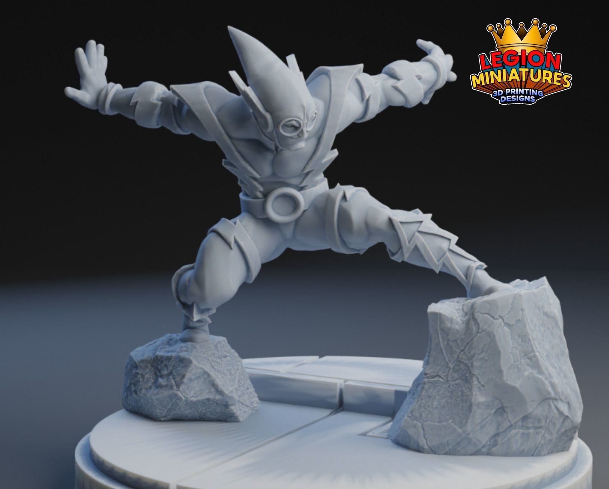 Marvel crisis protocol Johnny quick presupported included 3D print model_2