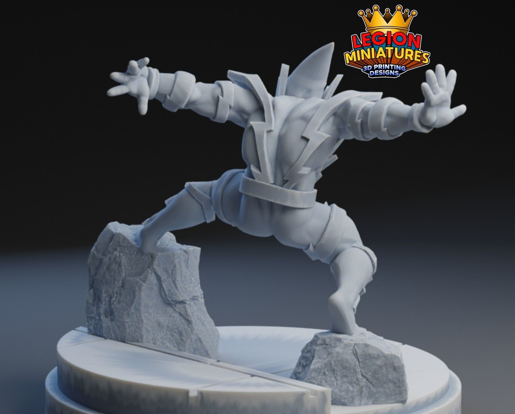 Marvel crisis protocol Johnny quick presupported included 3D print model_3