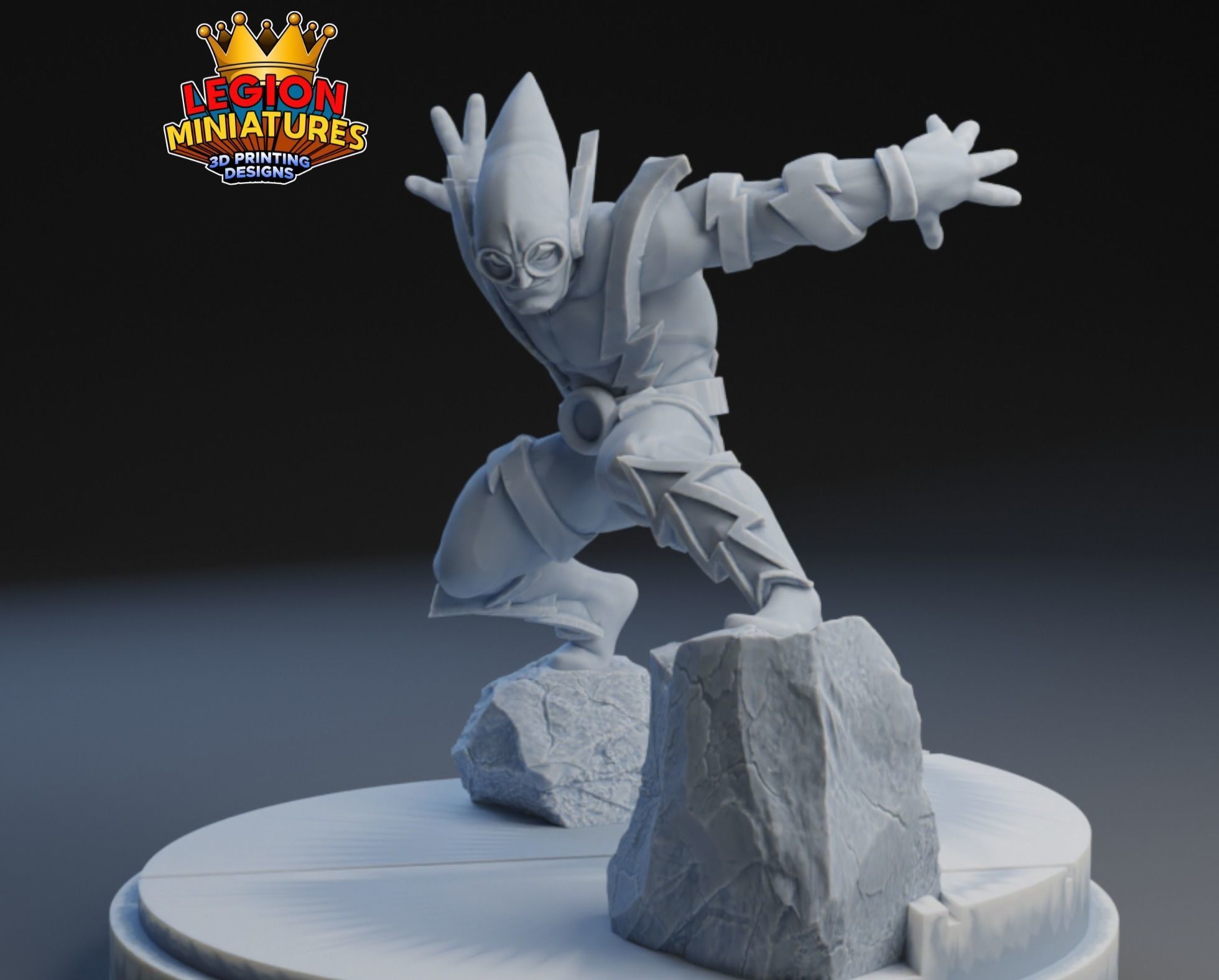 Marvel crisis protocol Johnny quick presupported included 3D print model_1