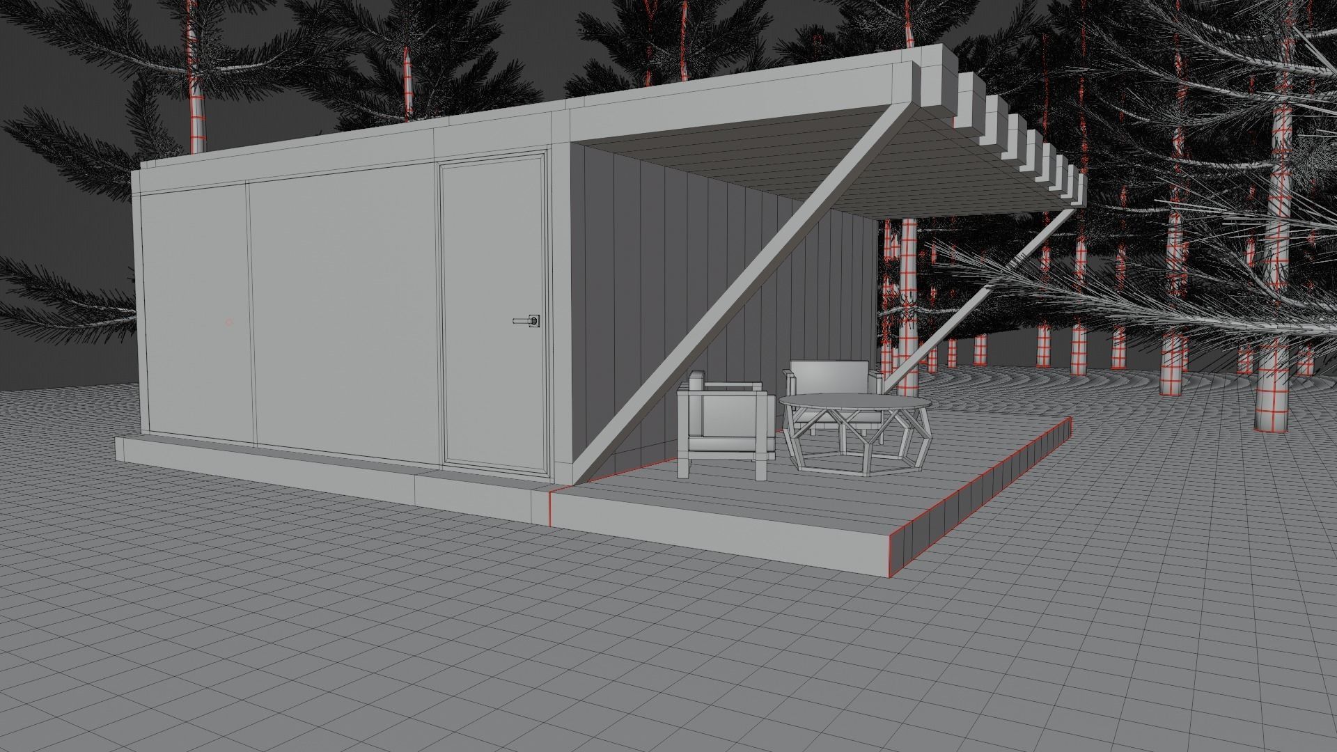 House in the wood Low-poly 3D model_13