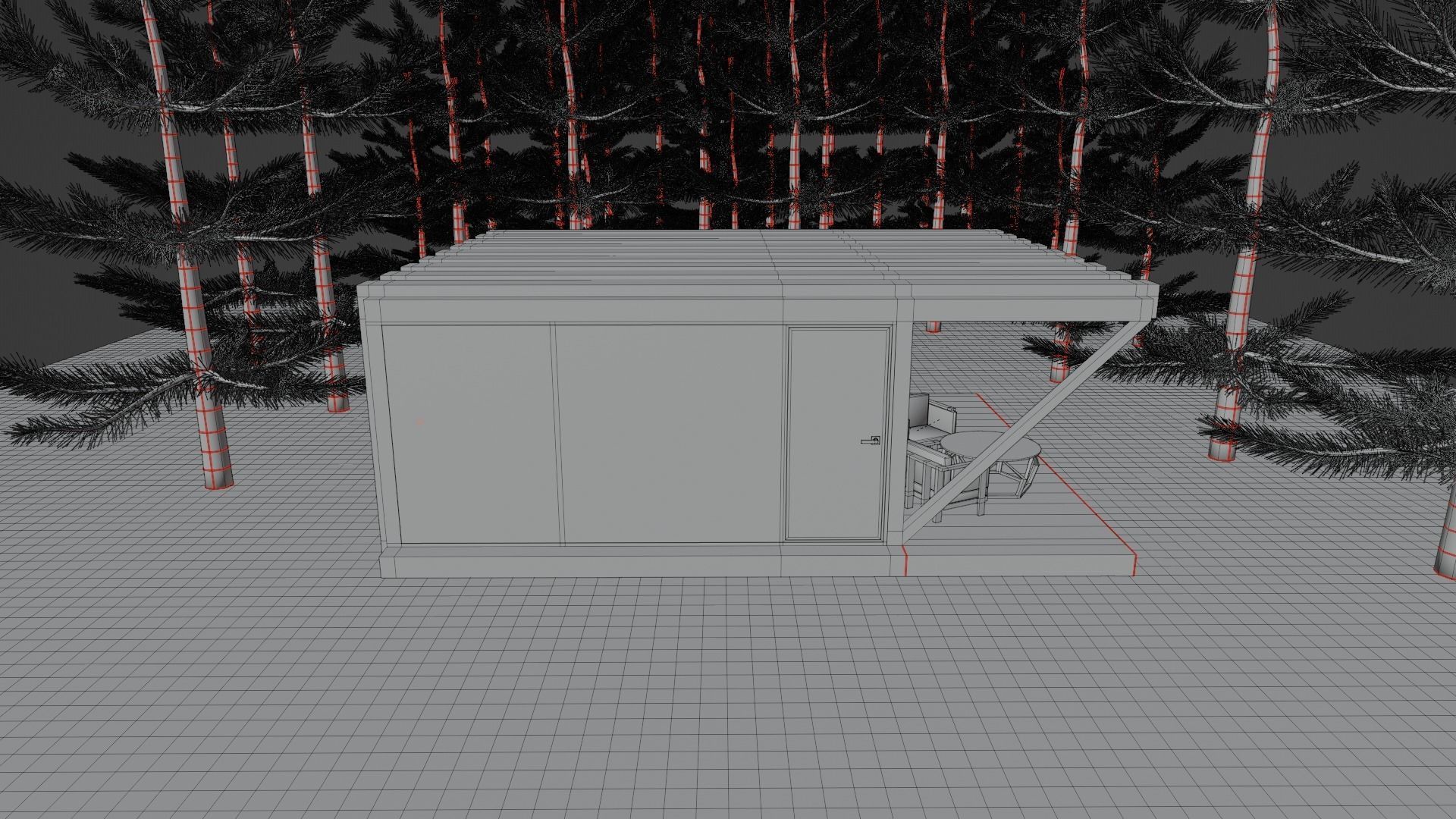 House in the wood Low-poly 3D model_16