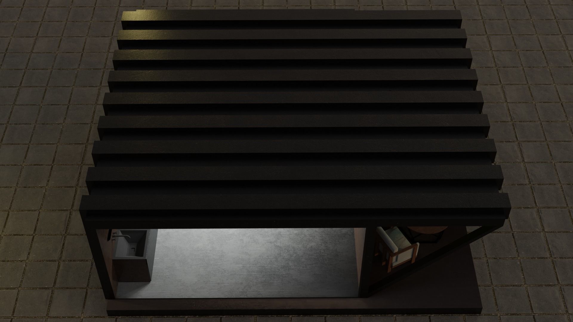House in the wood Low-poly 3D model_4