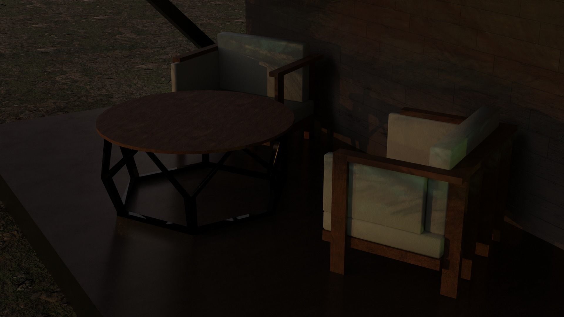 House in the wood Low-poly 3D model_3