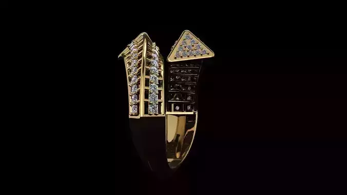 triangle Diamond ring model for matrix 3D print model