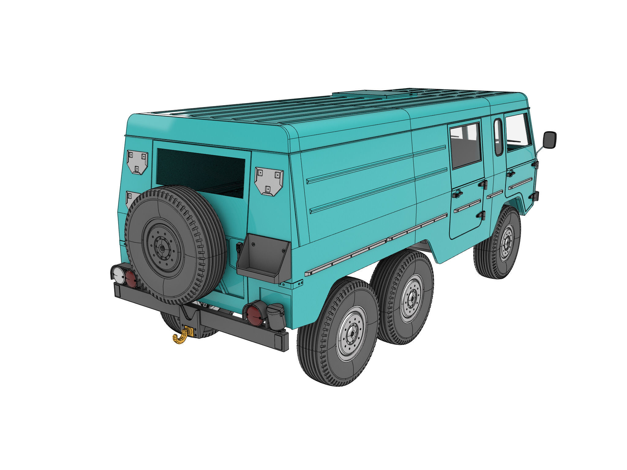 VOLVO C304 6X6 MILITARY TRUCK  Felt-valp  3D PRINT MODEL FOR RC 3D print model_9