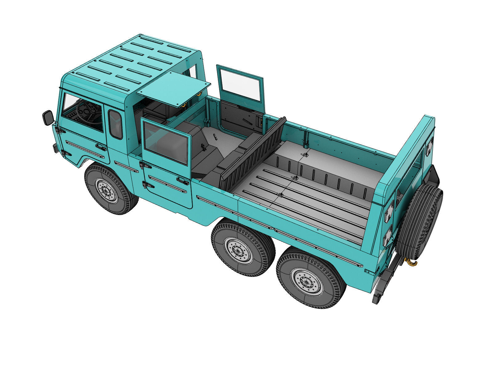 VOLVO C304 6X6 MILITARY TRUCK  Felt-valp  3D PRINT MODEL FOR RC 3D print model_12