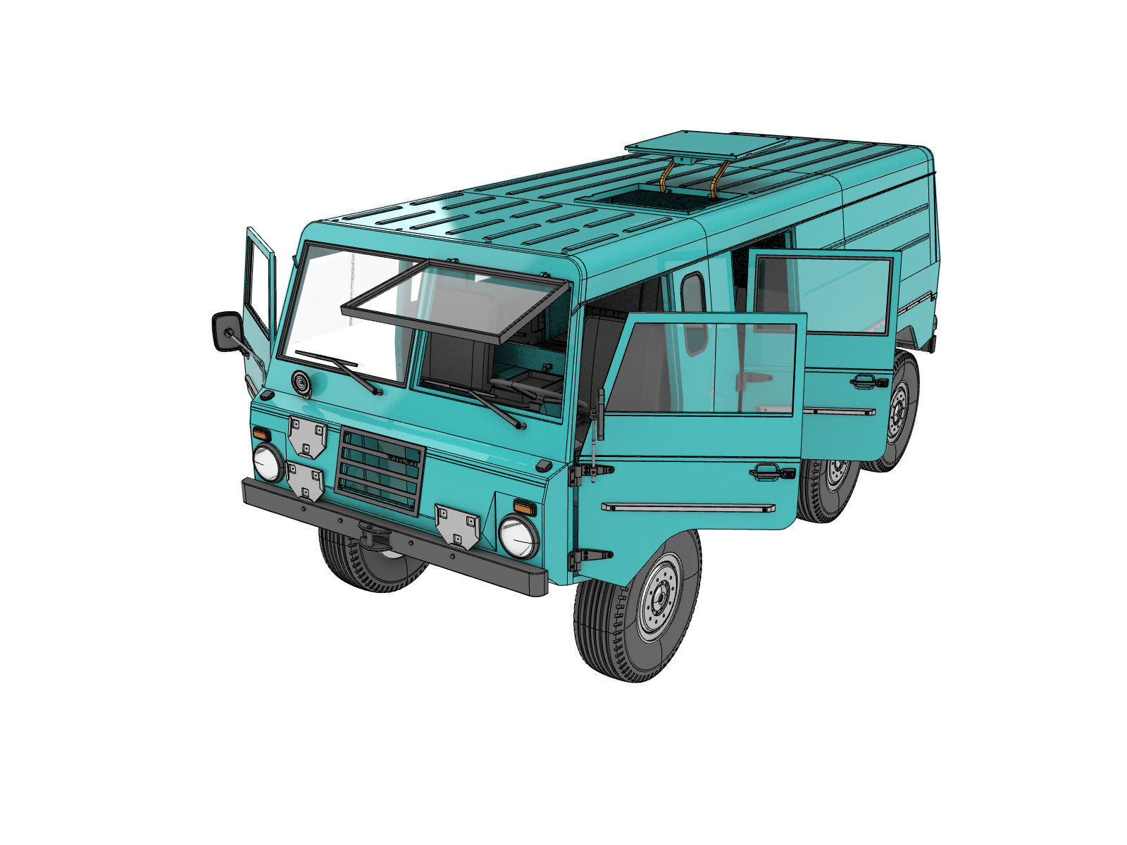 VOLVO C304 6X6 MILITARY TRUCK  Felt-valp  3D PRINT MODEL FOR RC 3D print model_1