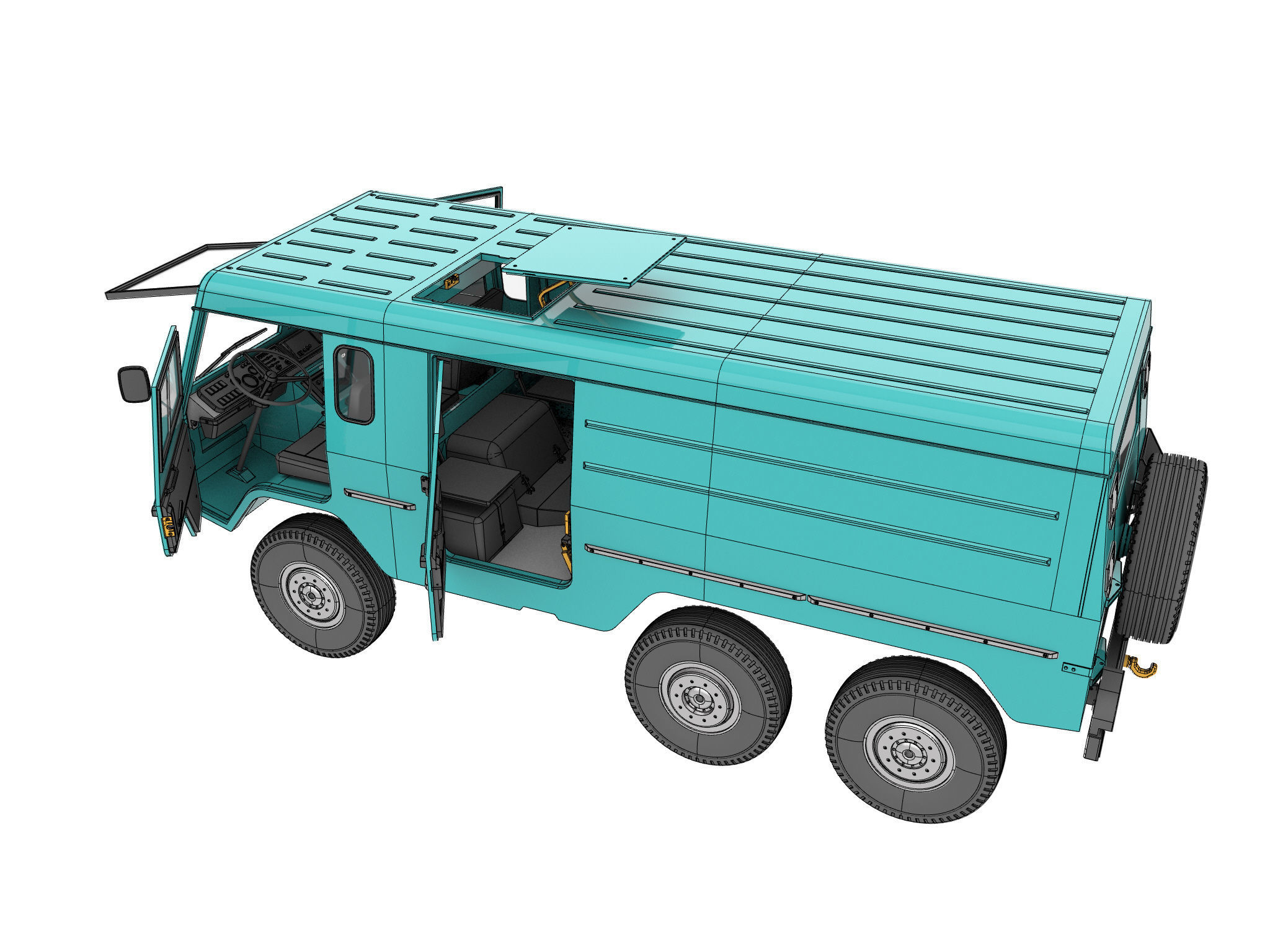 VOLVO C304 6X6 MILITARY TRUCK  Felt-valp  3D PRINT MODEL FOR RC 3D print model_5