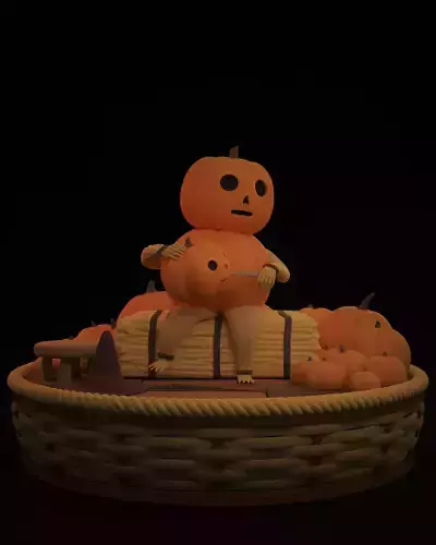 OVER THE GARDEN WALL PUMPKIN Low-poly 3D model