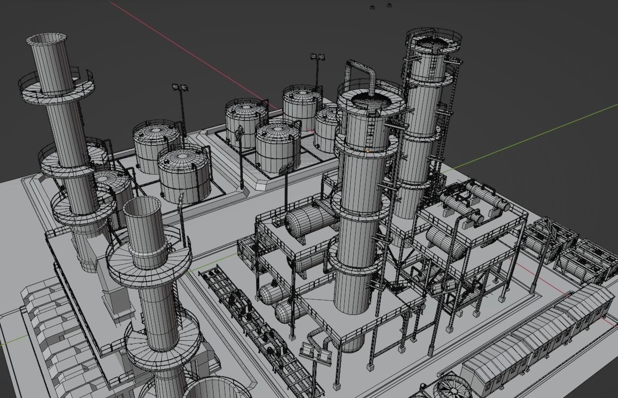 Refinery Unit Scene 3D model_28