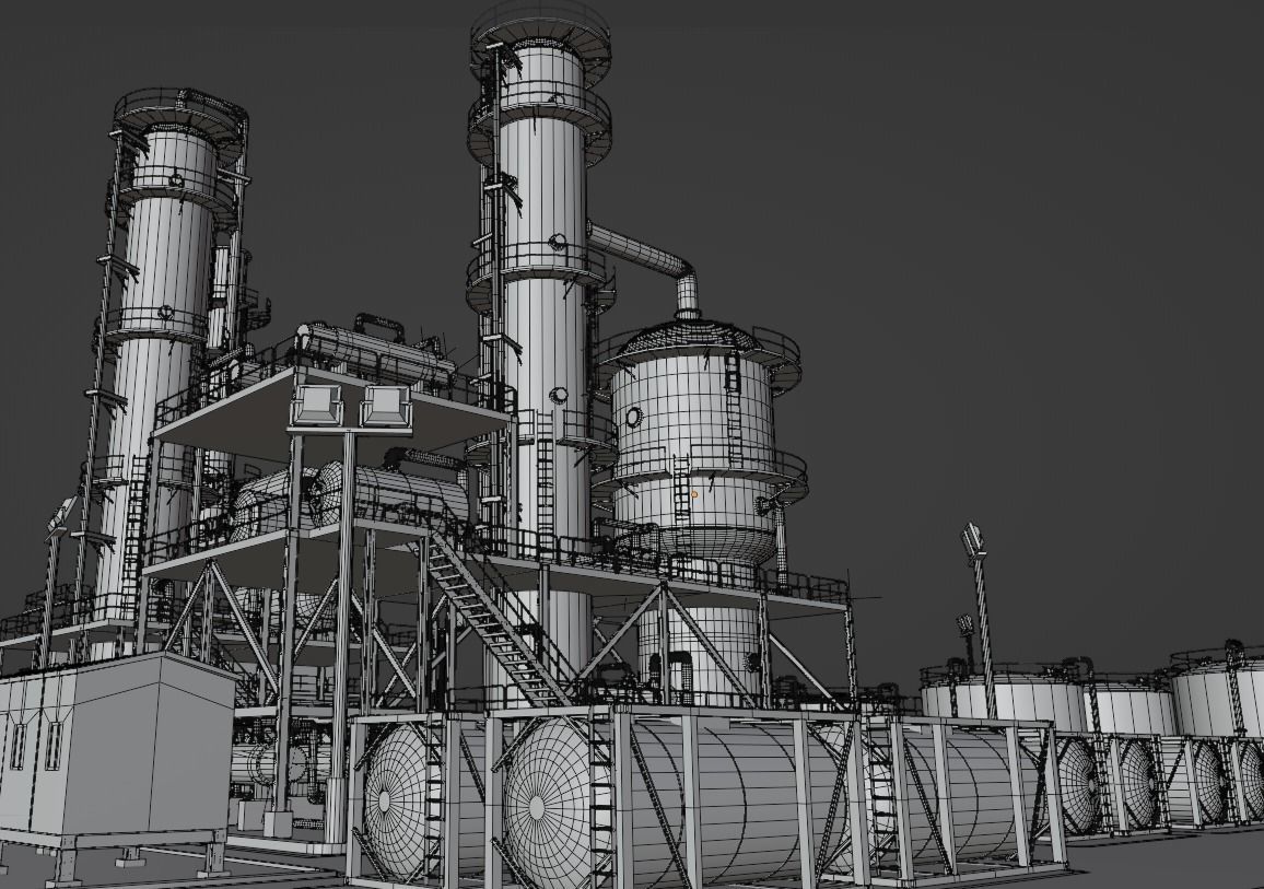 Refinery Unit Scene 3D model_30
