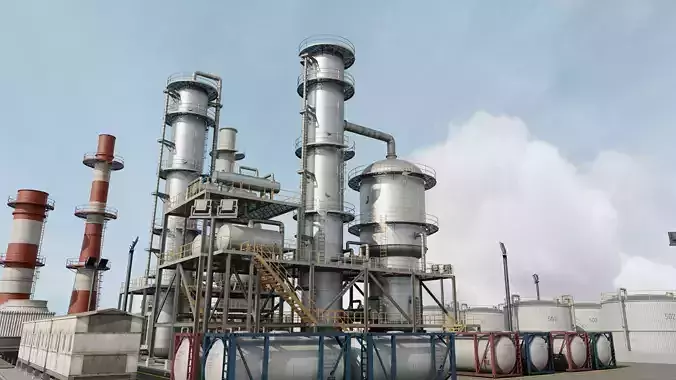 Refinery Unit Scene 3D model