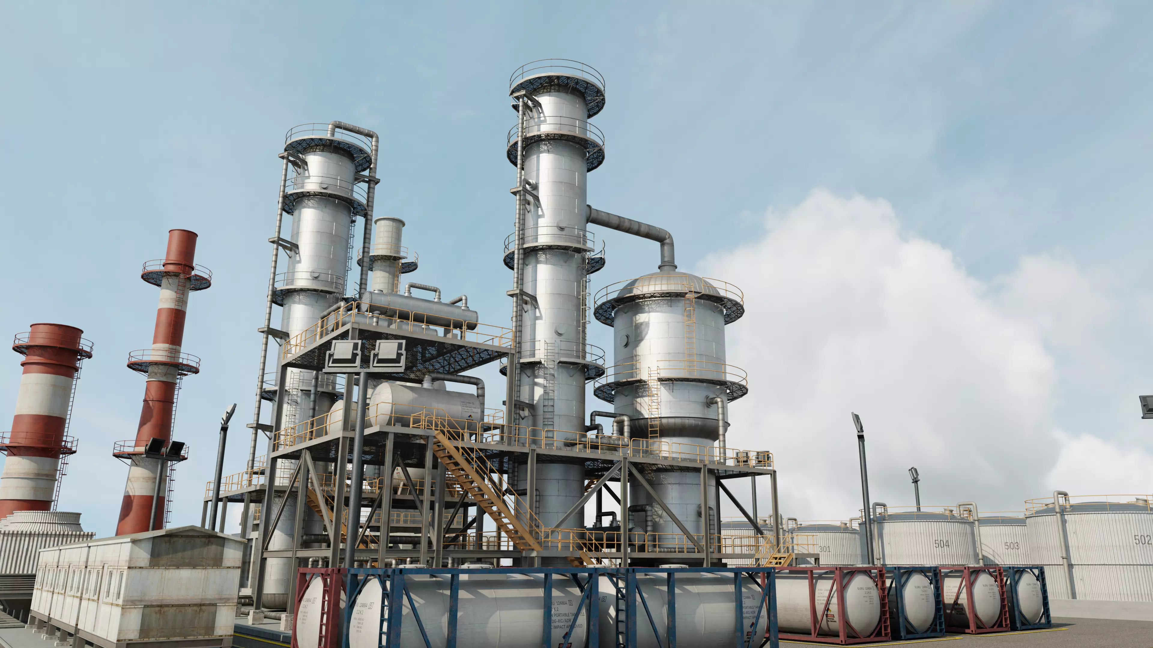 Refinery Unit Scene 3D model_0