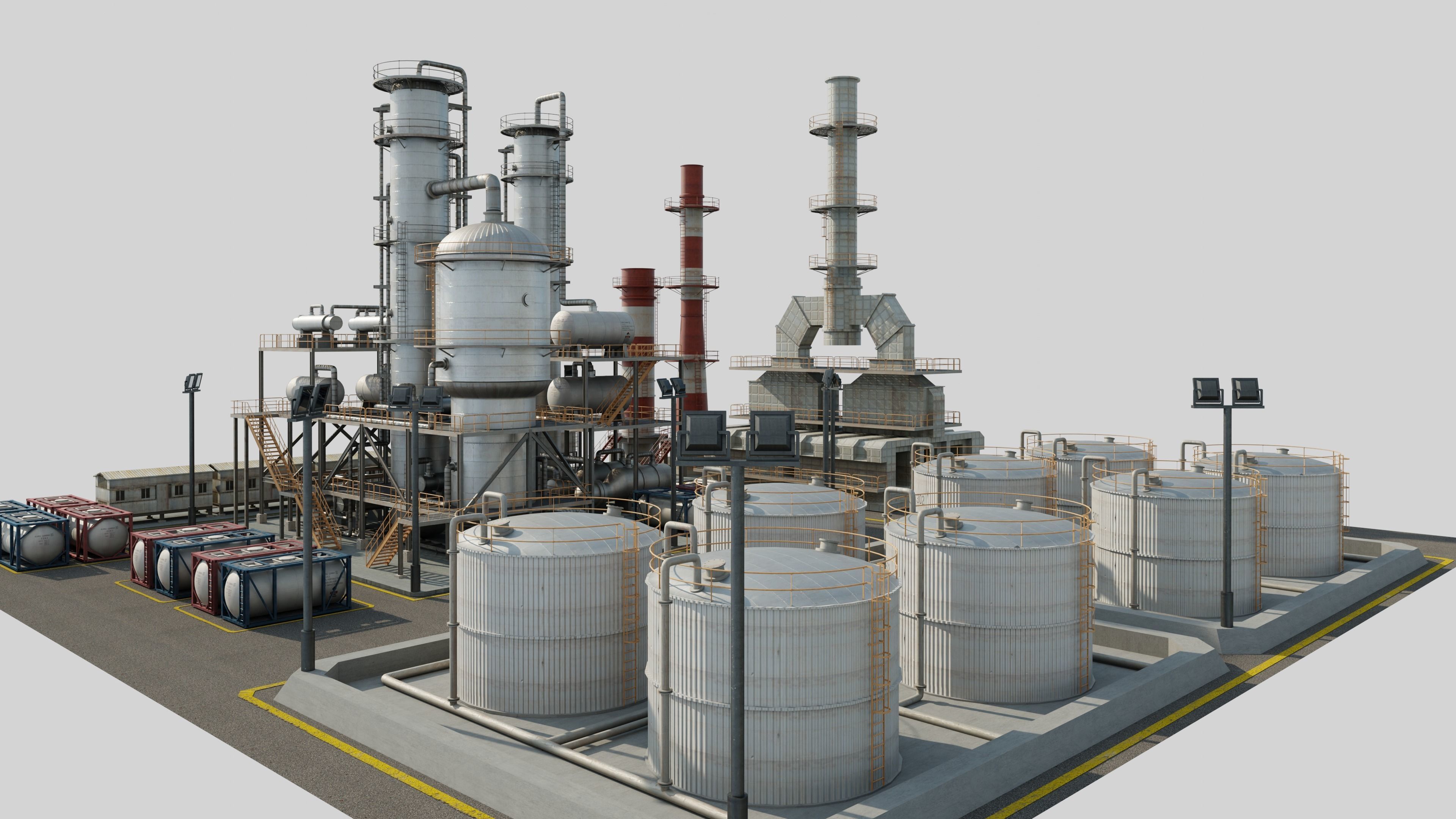 Refinery Unit Scene 3D model_9