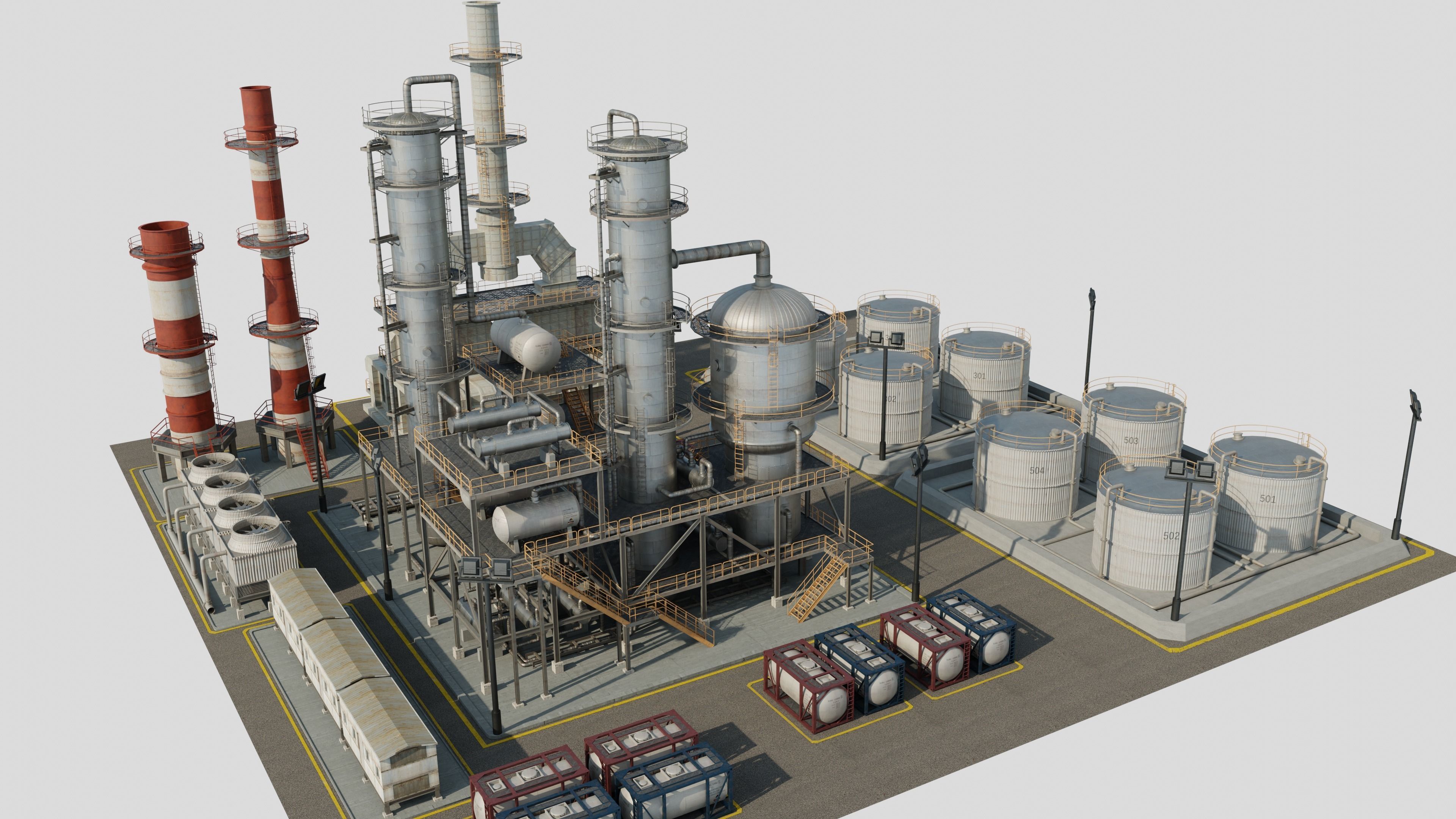 Refinery Unit Scene 3D model_10