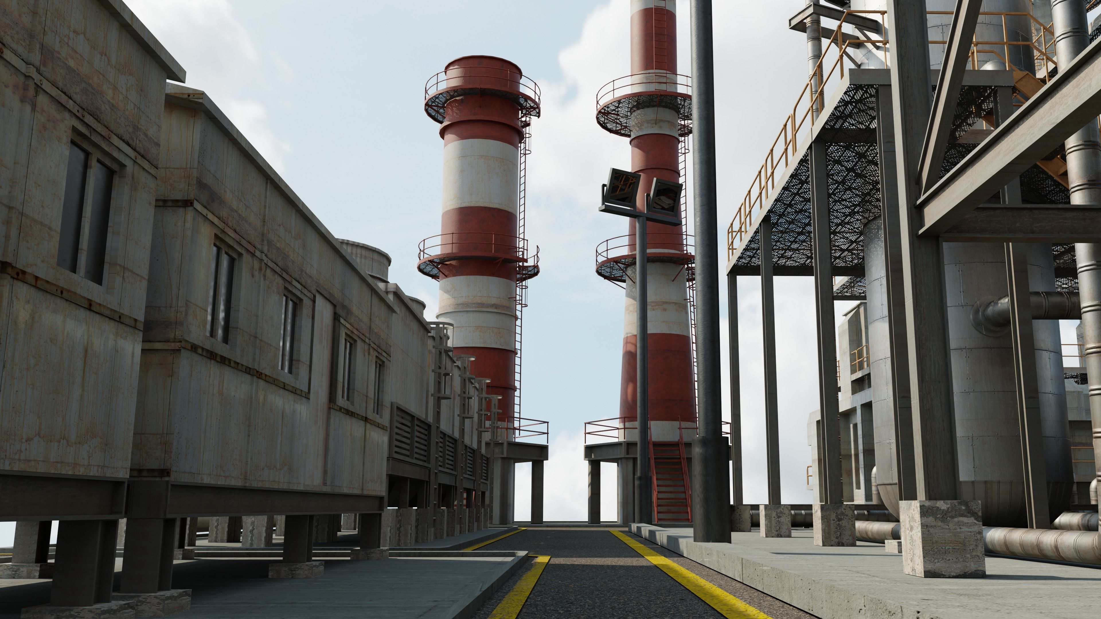 Refinery Unit Scene 3D model_16