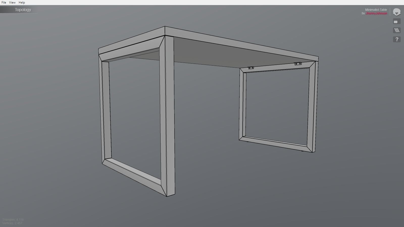 Minimalist Table 3D model_4