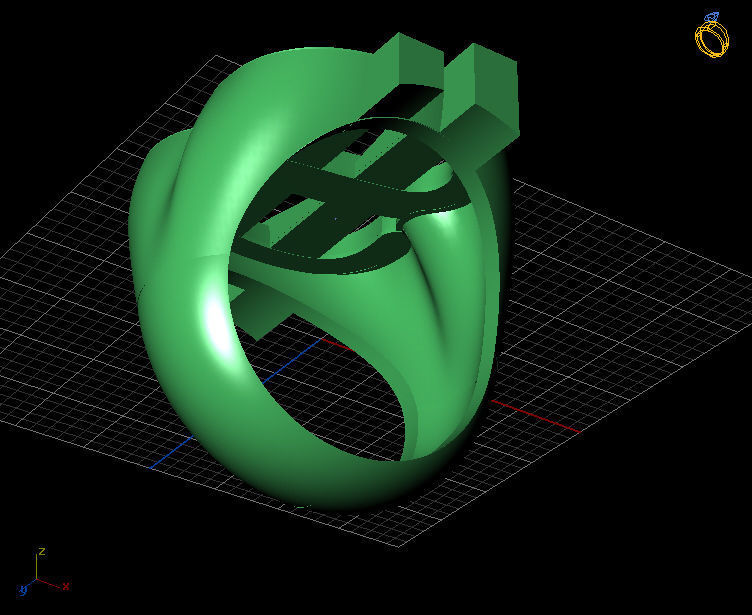 Dollar sign ring 3D model 3D printable | CGTrader