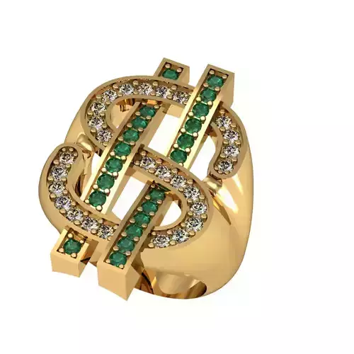 Dollar sign ring 3D print model
