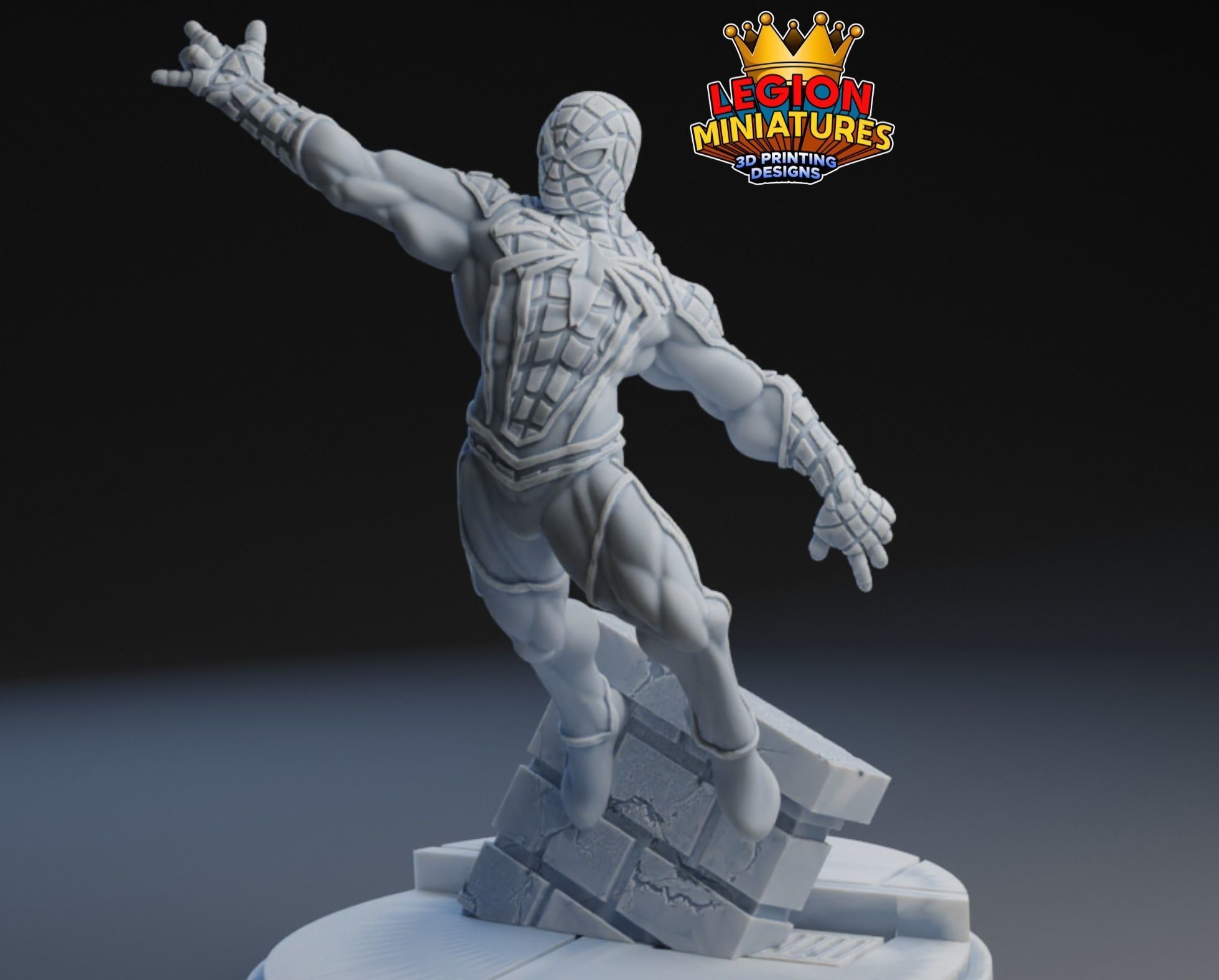 Marvel crisis protocol Spiderman presupported included 3D print model_2