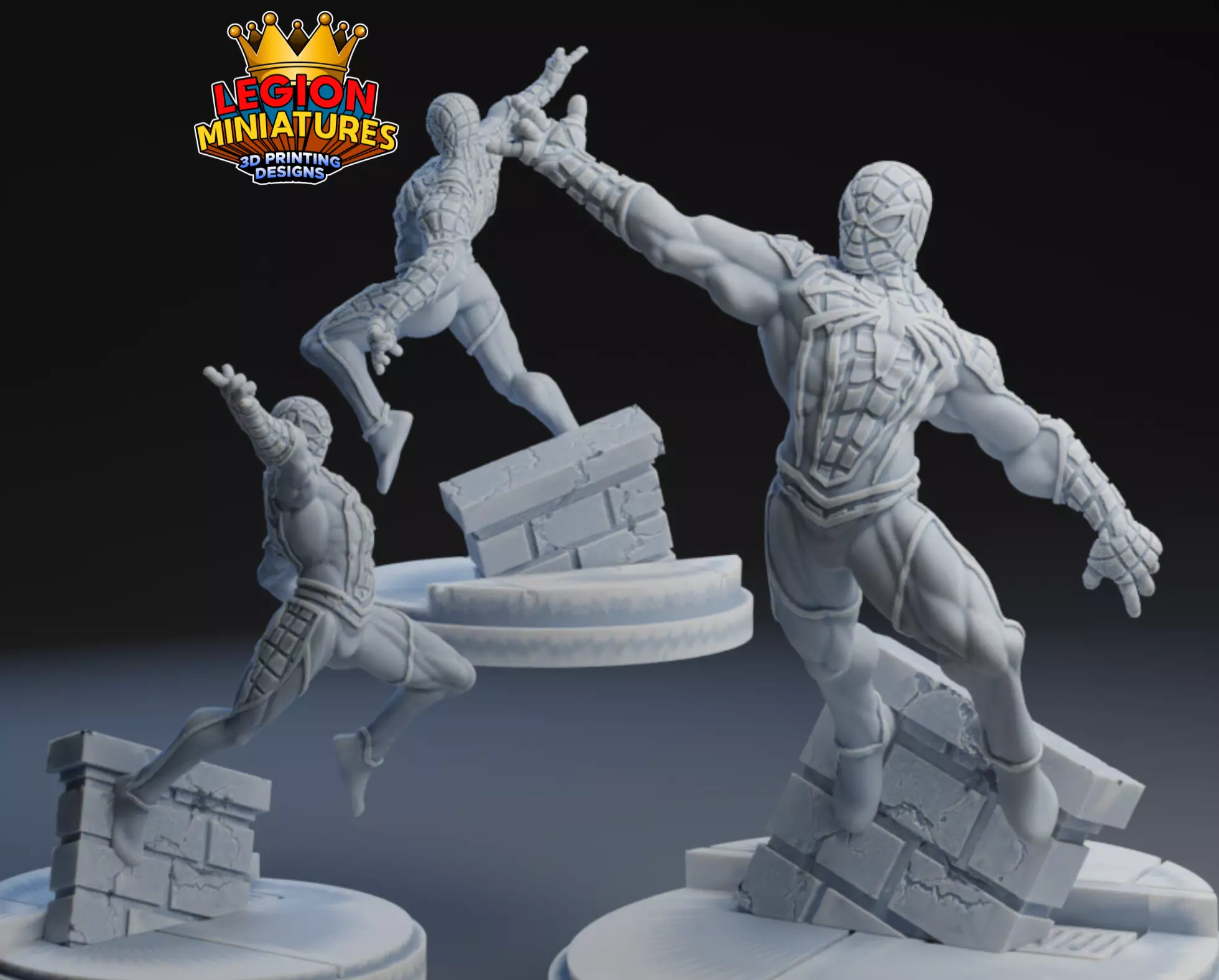 Marvel crisis protocol Spiderman presupported included 3D print model_0