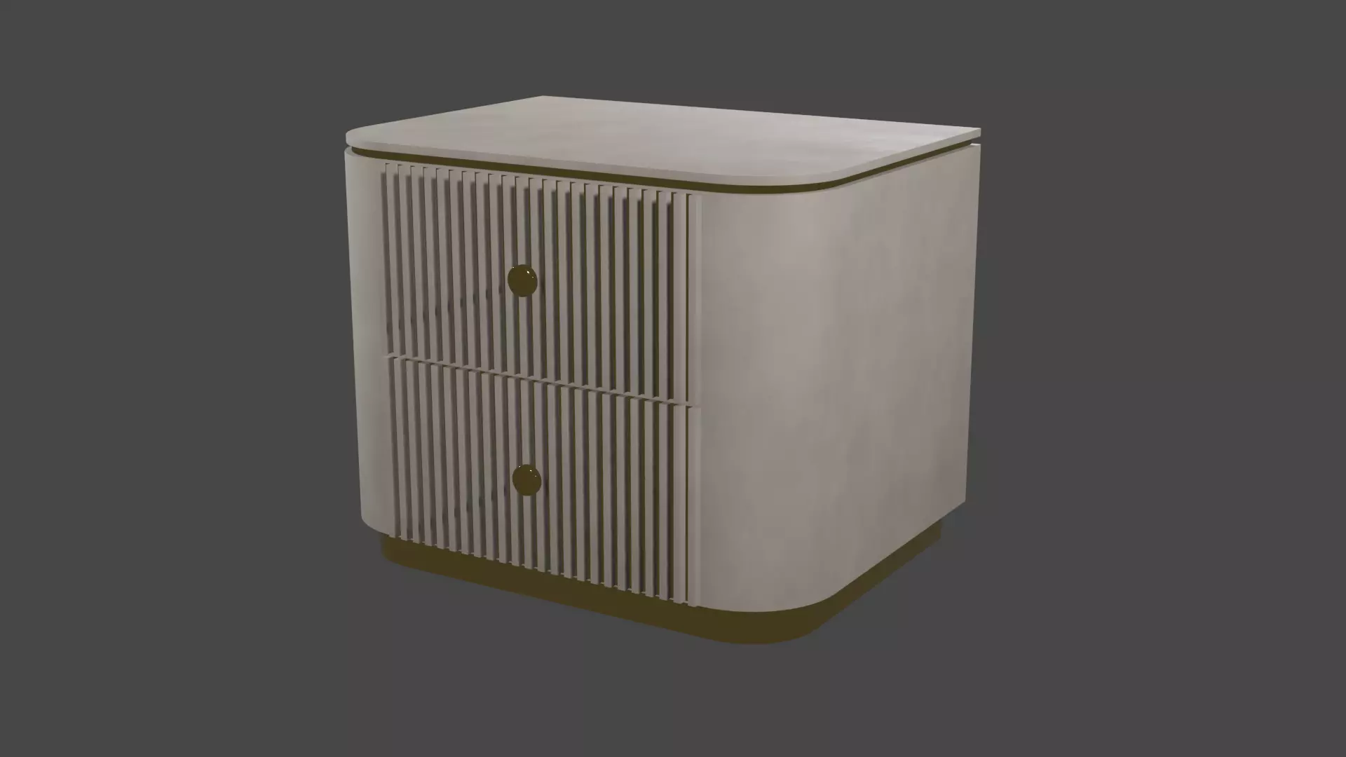 consolle bedside table with two drawers Low-poly 3D model_0