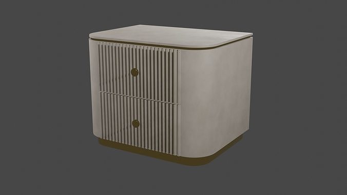 consolle bedside table with two drawers Low-poly 3D model