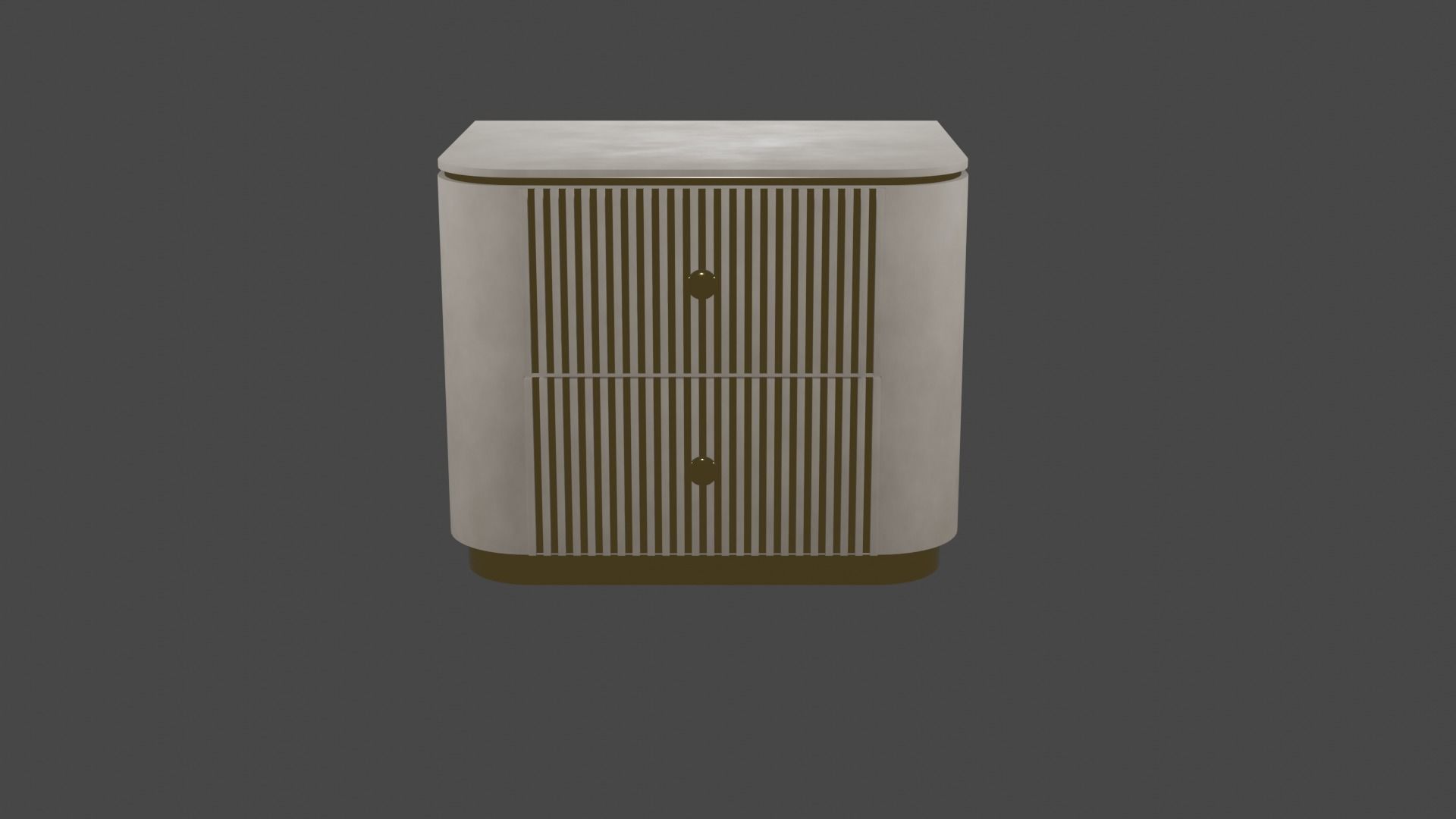 consolle bedside table with two drawers Low-poly 3D model_1
