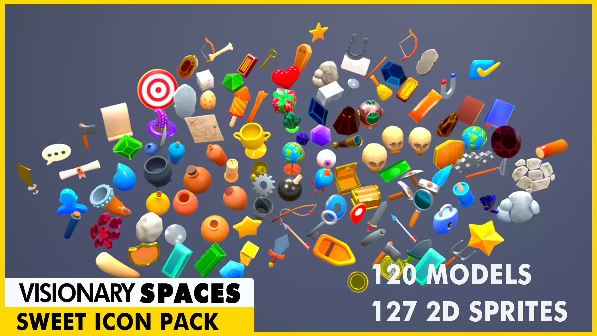 Sweet Icon Pack Low-poly 3D model