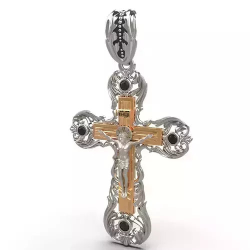 Cross with monograms 3D print model